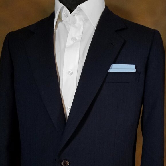 NEW Blue 100% Cotton Pre-Folded Pocket Square Handkerchief Insert - Picture 1 of 6